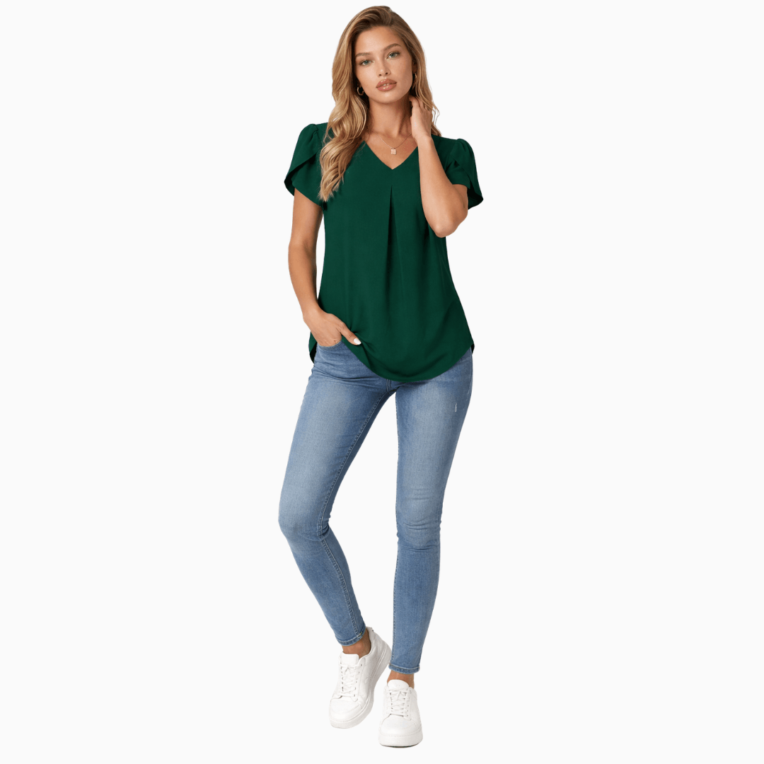 Die Fließende Elegante Damen Bluse Grün