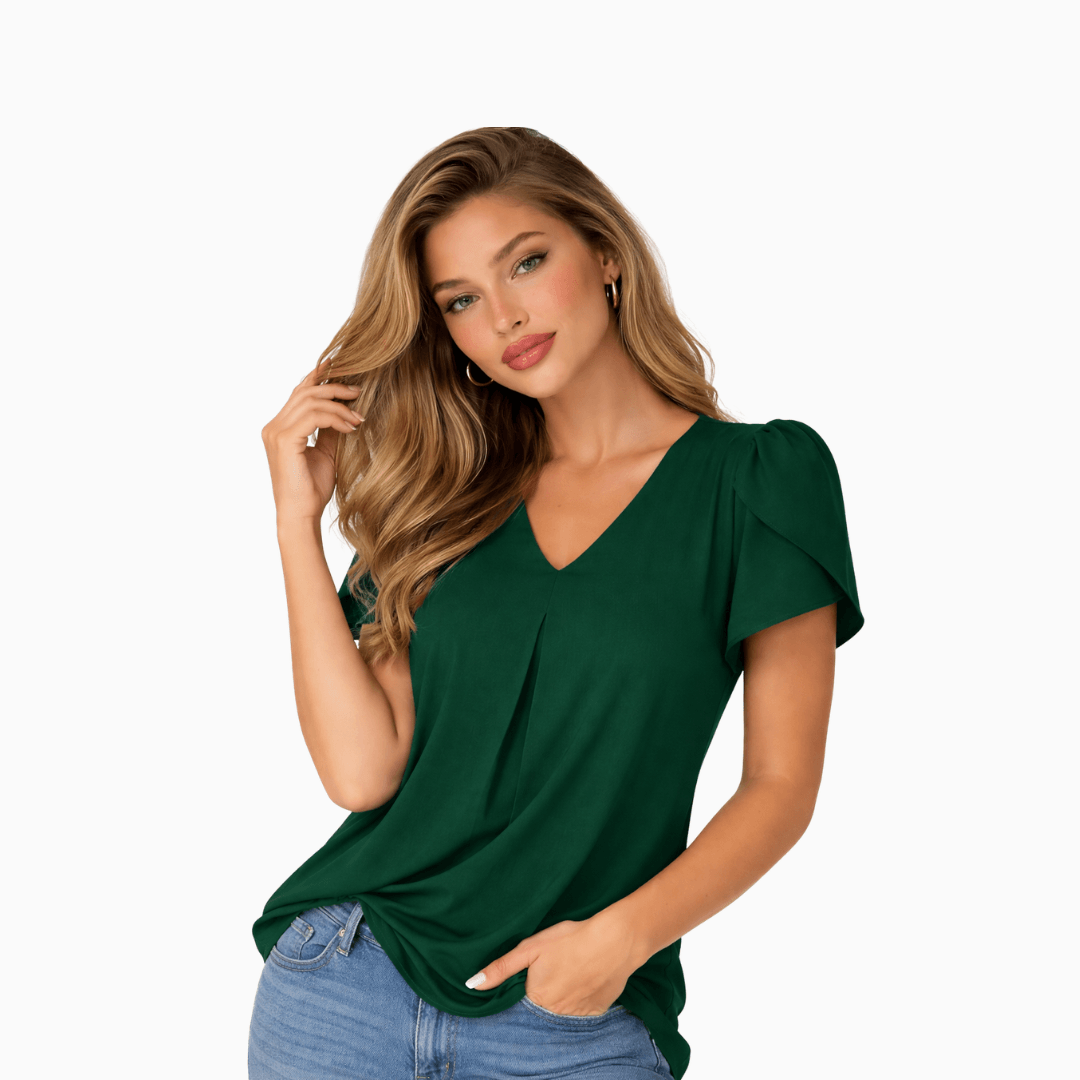 Die Fließende Elegante Damen Bluse Grün
