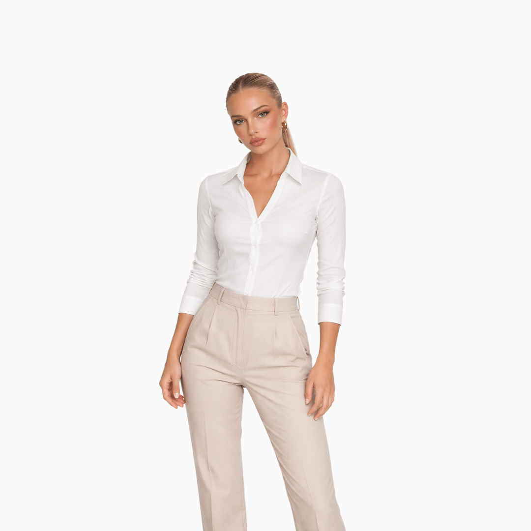Damen Elegante Hose Beige - Schlanke Passform Zeitloser Look - Rosesamour