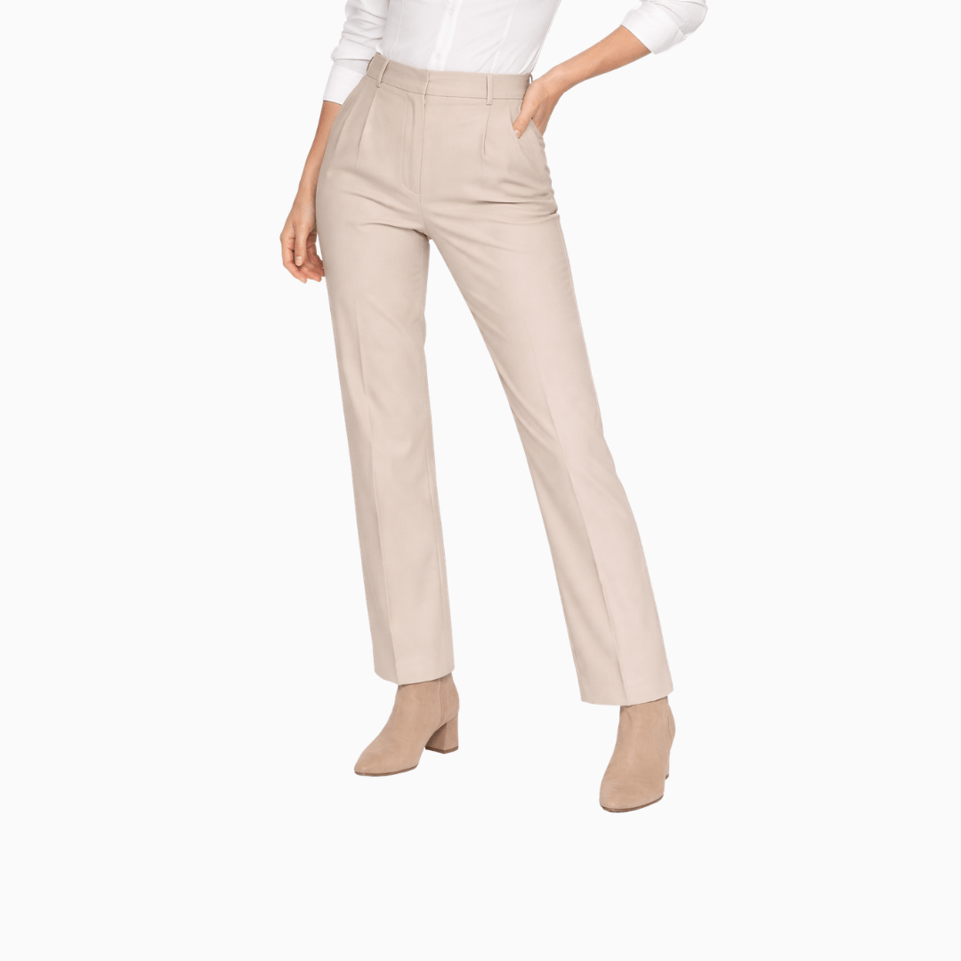 Damen Elegante Hose Beige - Schlanke Passform Zeitloser Look - Rosesamour
