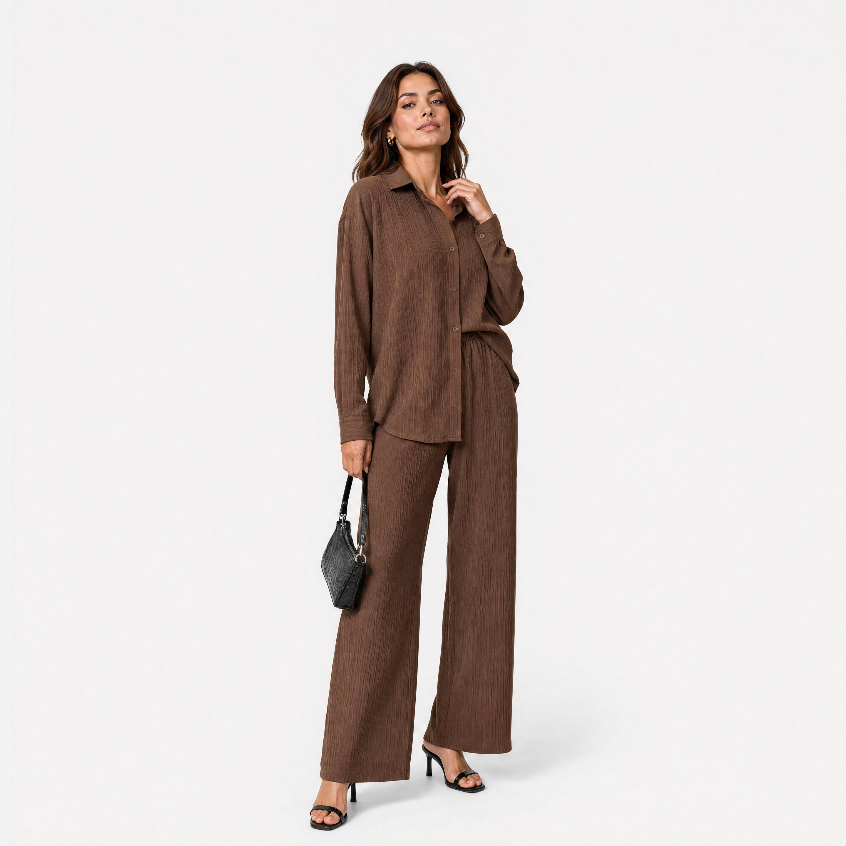 Damen Business Zweiteiler Braun - Elegante Passform Moderner Freizeit Look - Rosesamour