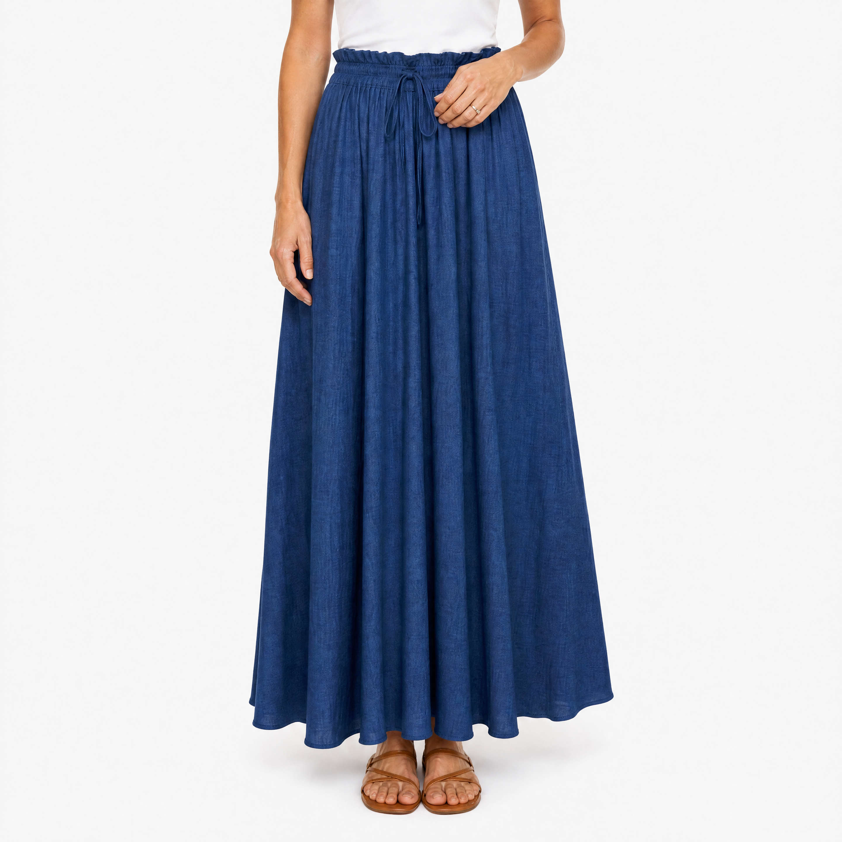 Damen Maxirock Marineblau - Lockere Passform Eleganter Look - Rosesamour
