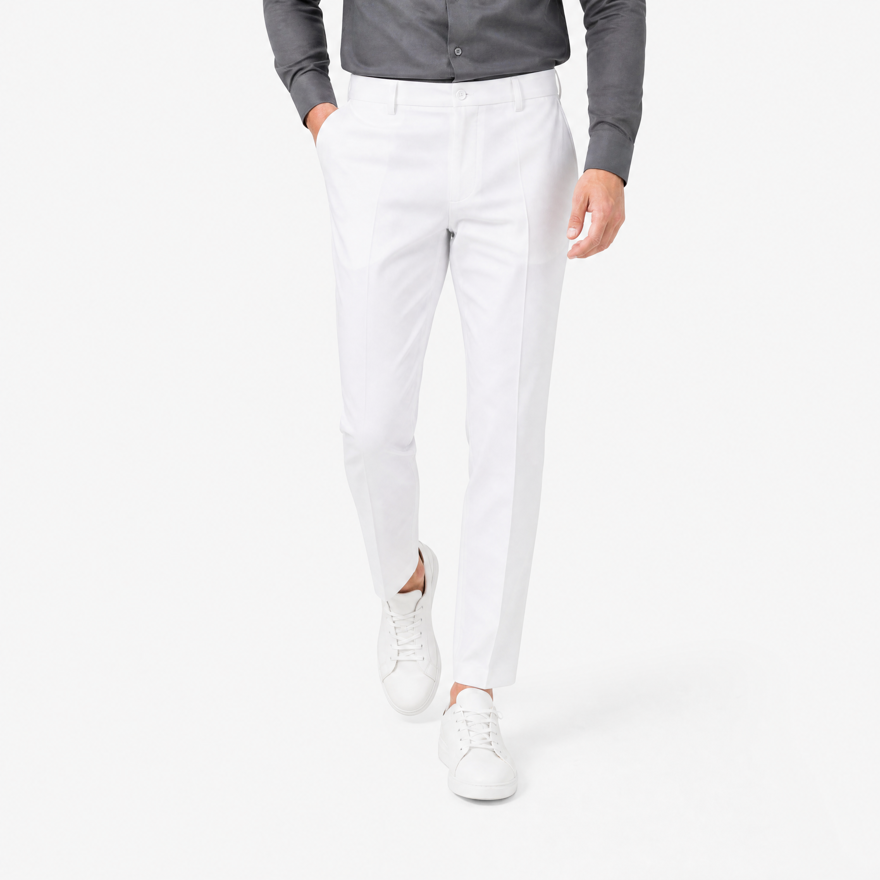Die Elegante Weite Bundfalten Hose Creme