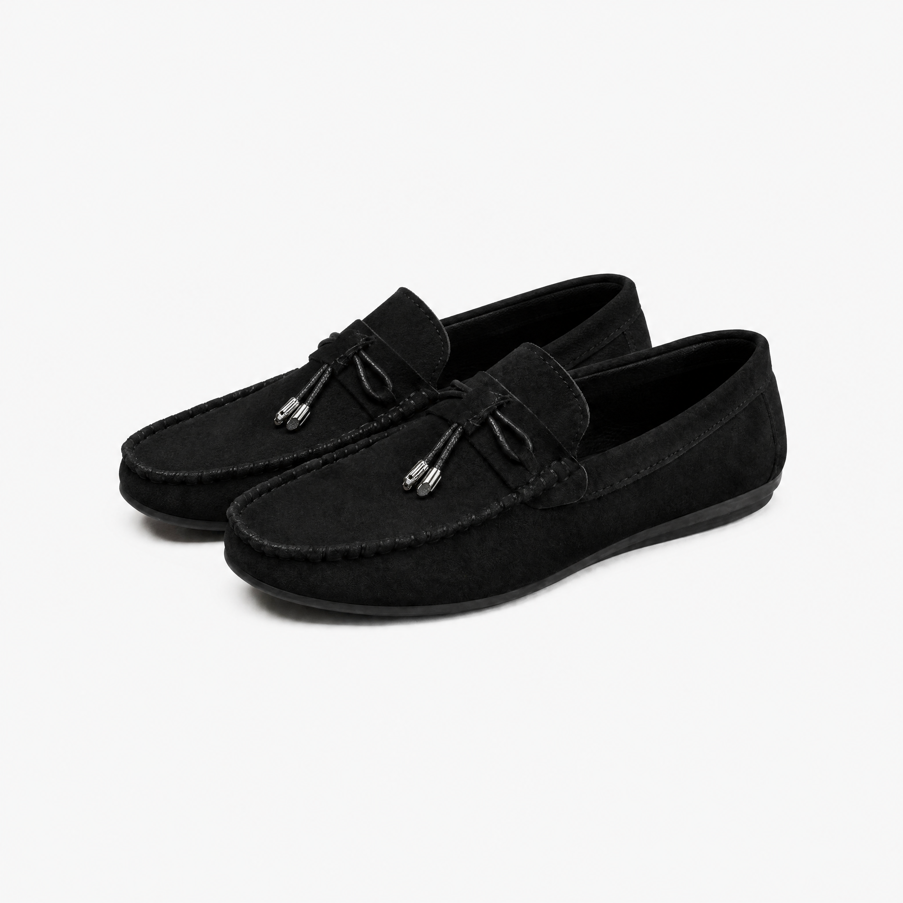 Herren Loafer Schwarz Stoff Slipper - Komfortable Passform Moderner Freizeit Look - Rosesamour