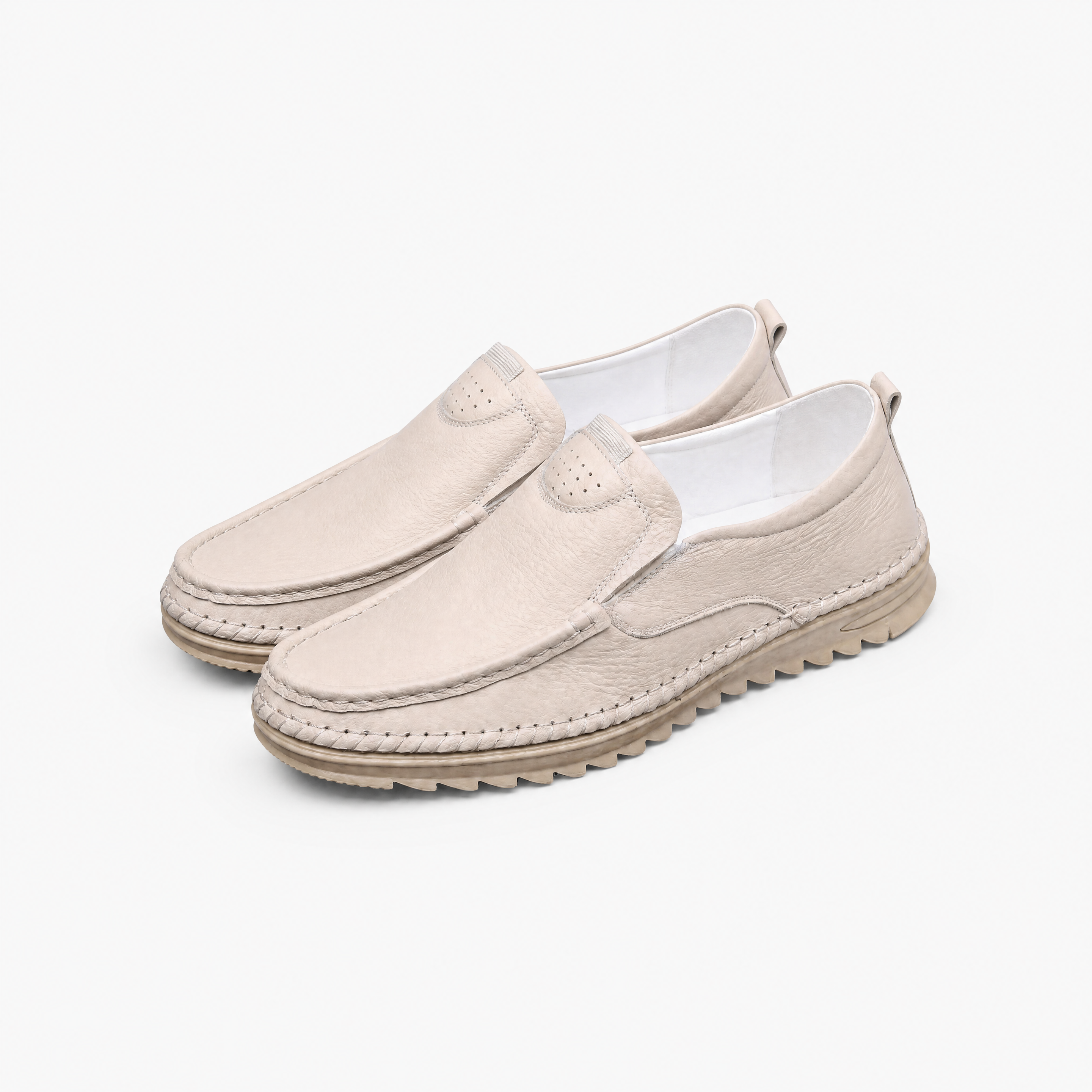 Herren Slipper Creme Mokassins - Komfortable Passform Eleganter Freizeit Look - Rosesamour
