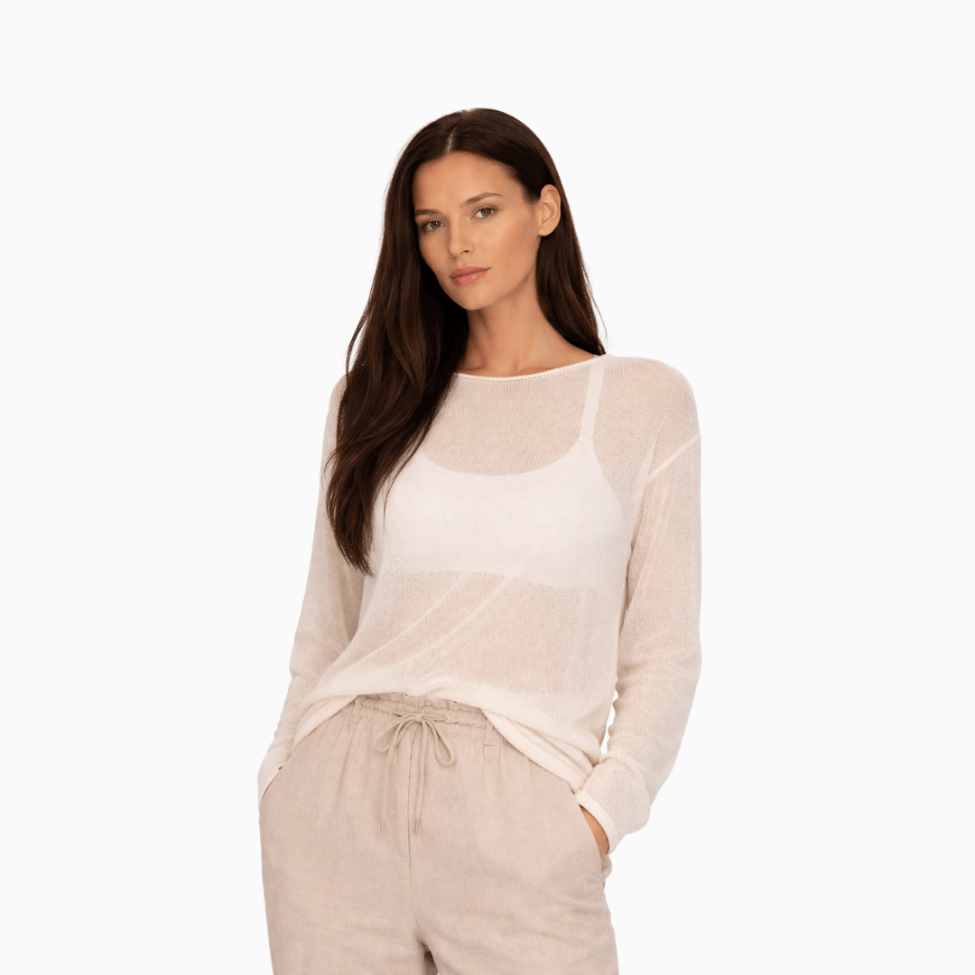 Der Weiche Leichte Strick Pullover Beige